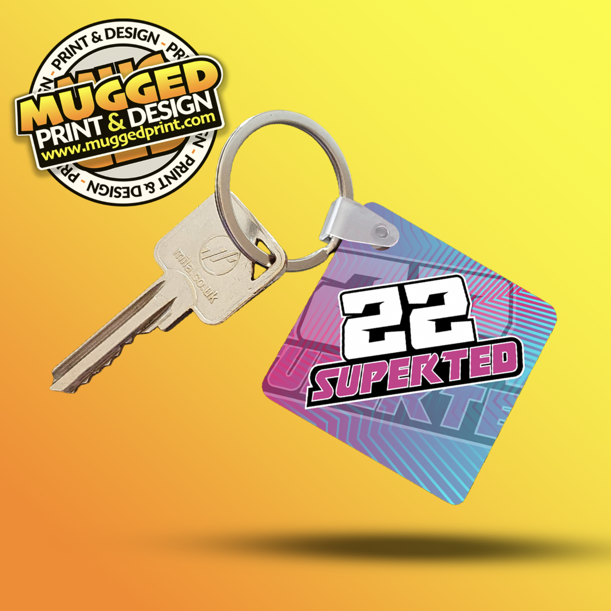 ST22 MDF Double Sided Keyring