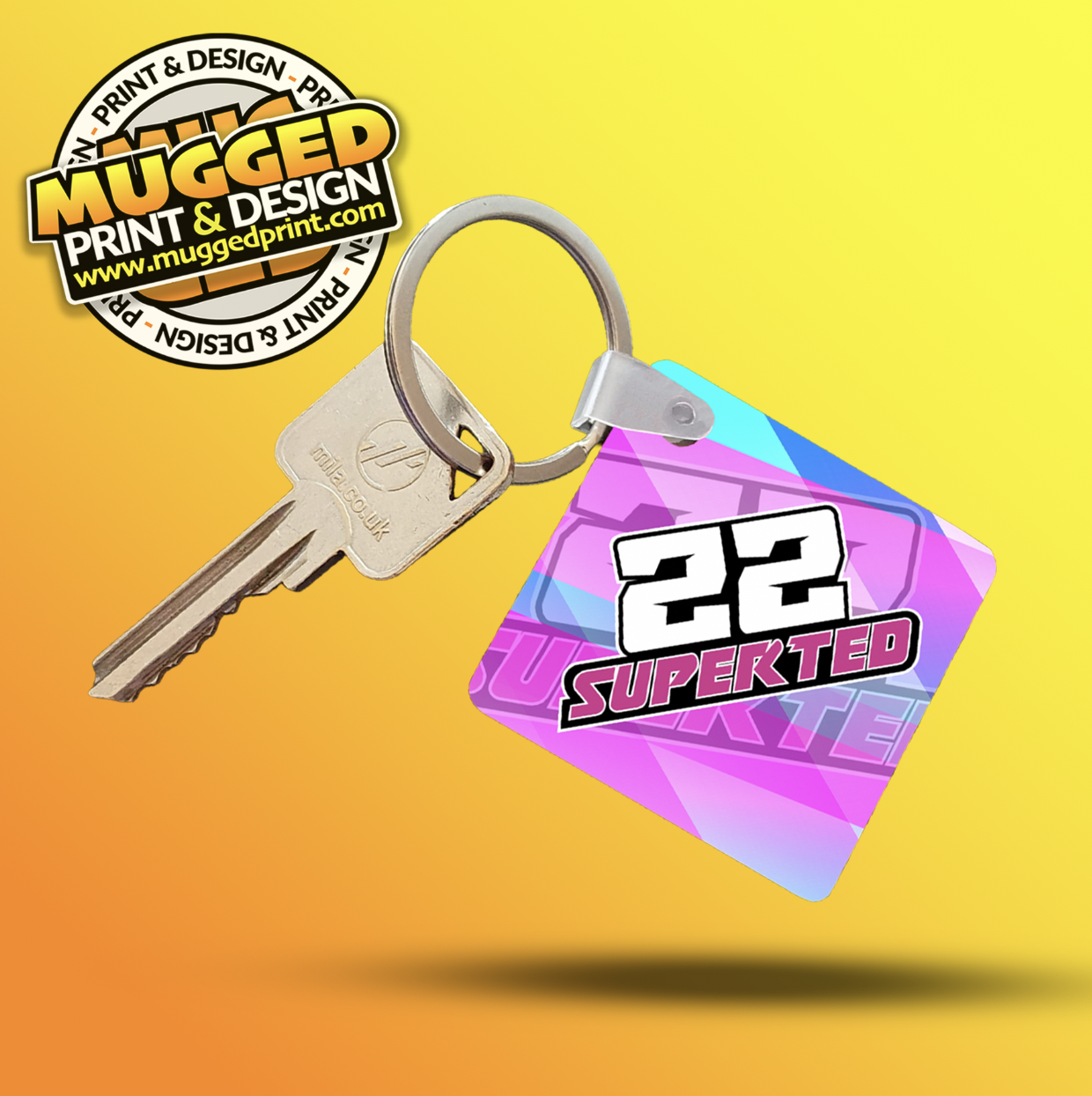 ST22 MDF Double Sided Keyring