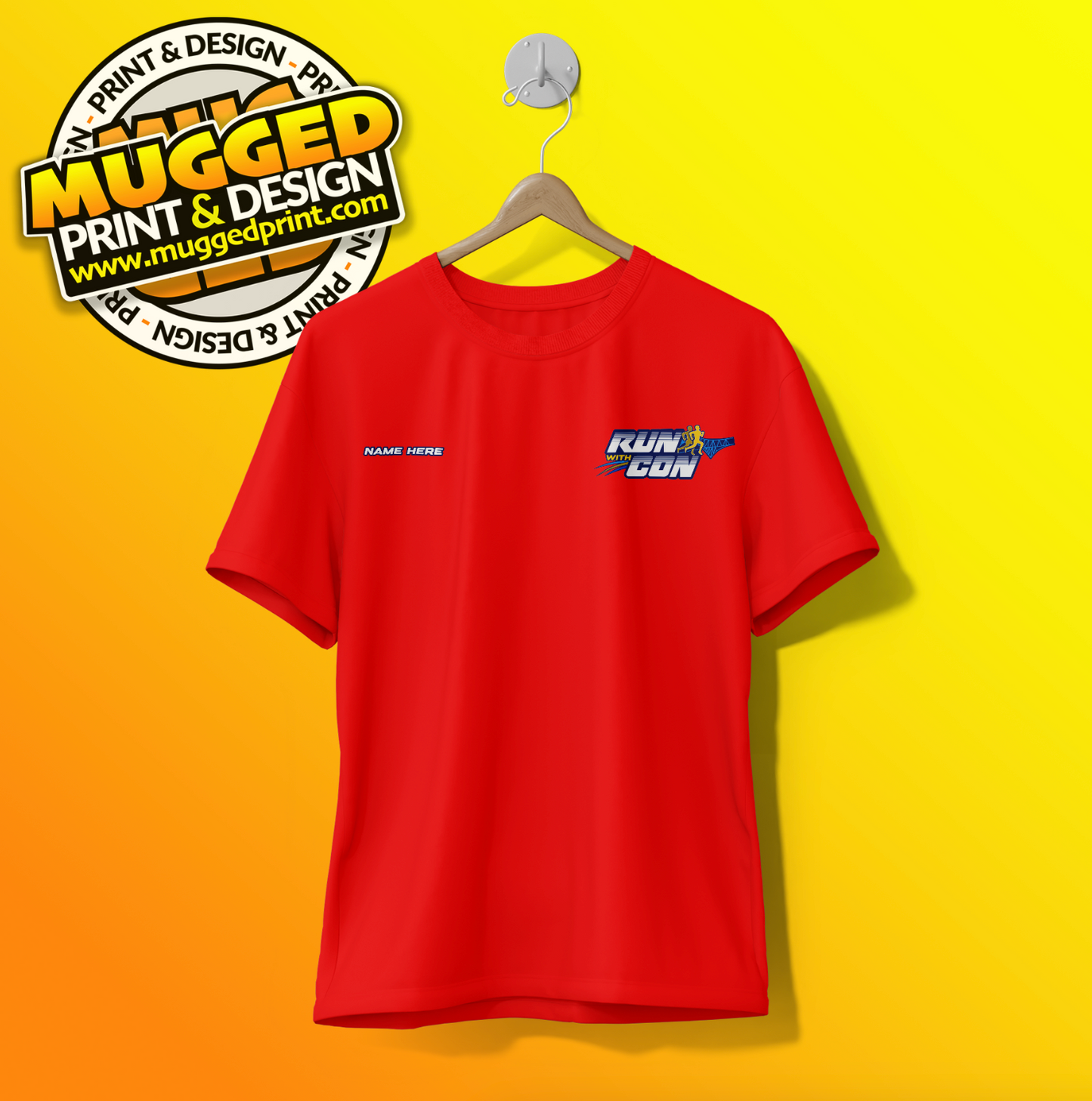 Run with Con Sports Tee - Adults S-2XL