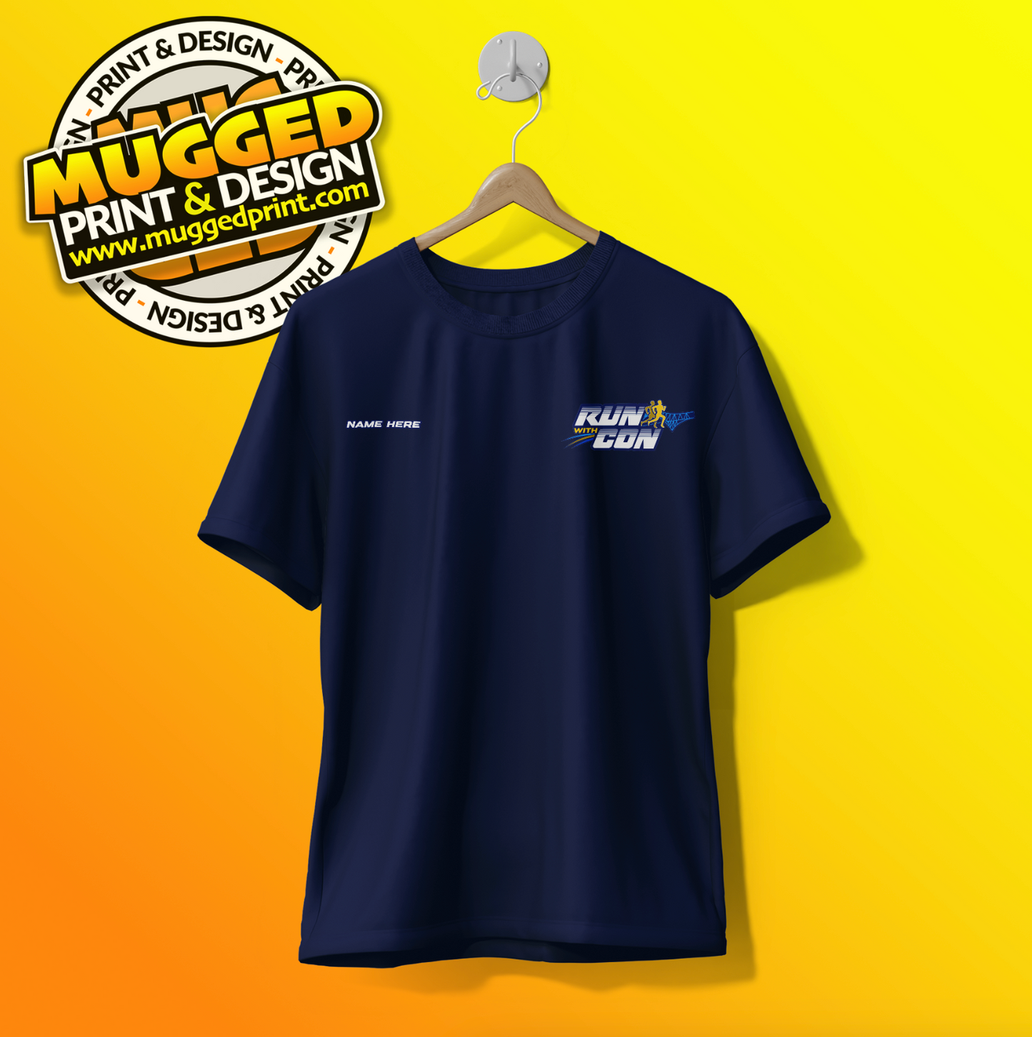 Run with Con Sports Tee - Adults S-2XL
