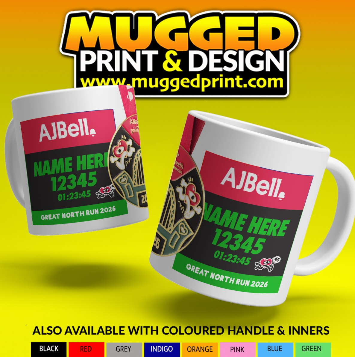 2026 Great North Run Half Marathon Mug *GREEN*