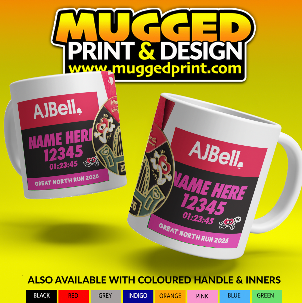 2026 Great North Run Half Marathon Mug *PINK*