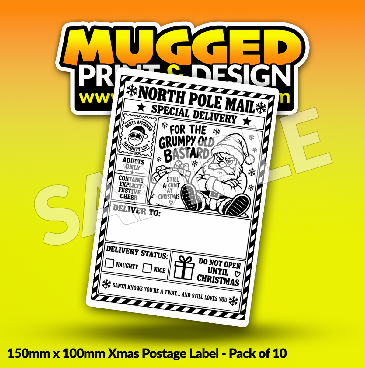 SWEARING Xmas Labels (Pack of 10)