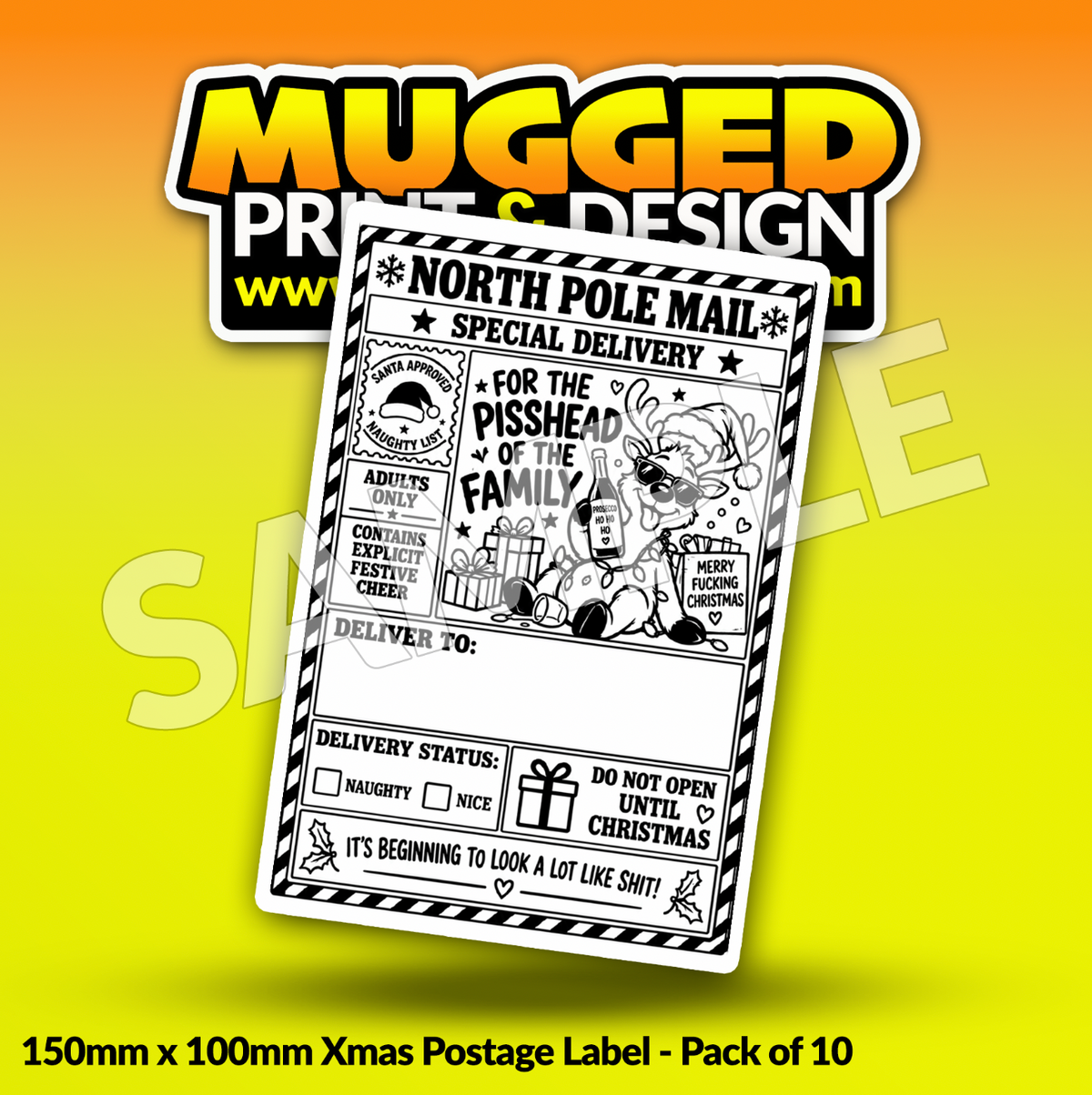 SWEARING Xmas Labels (Pack of 10)