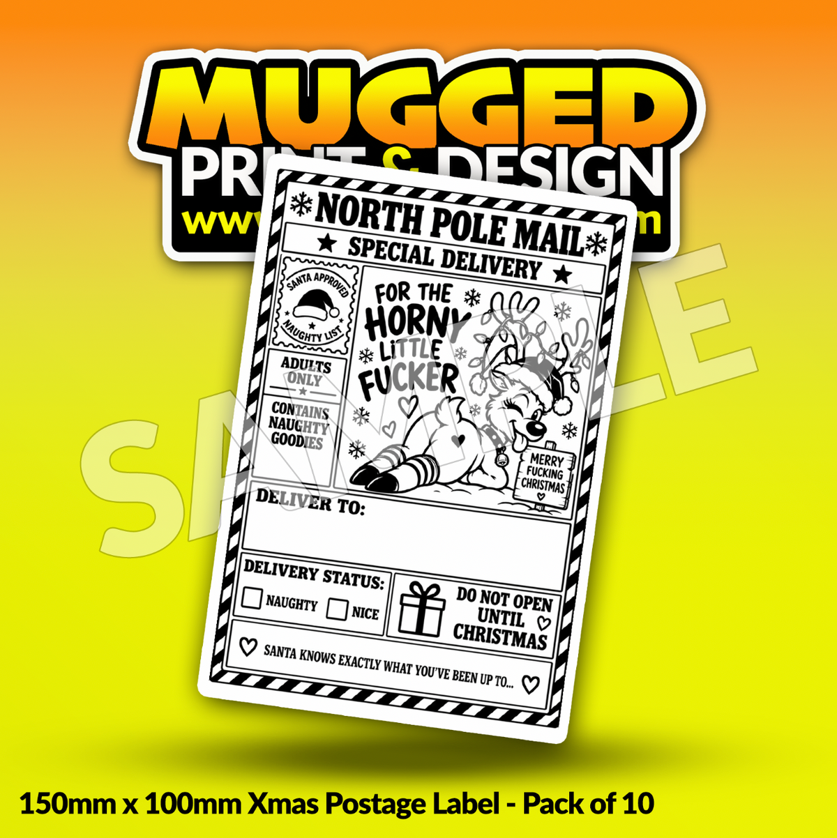 SWEARING Xmas Labels (Pack of 10)