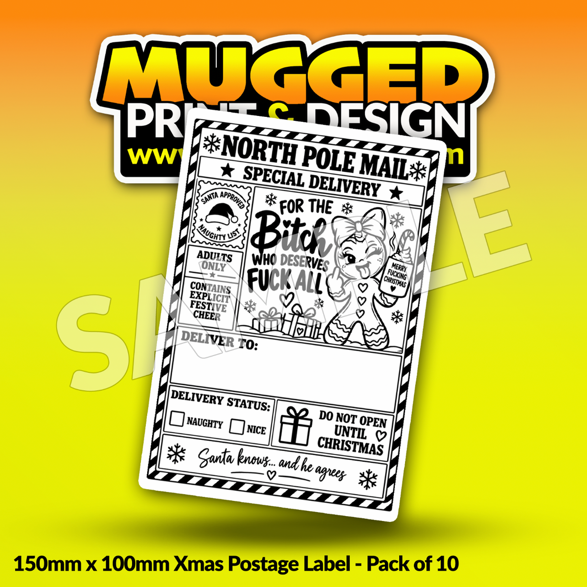 SWEARING Xmas Labels (Pack of 10)