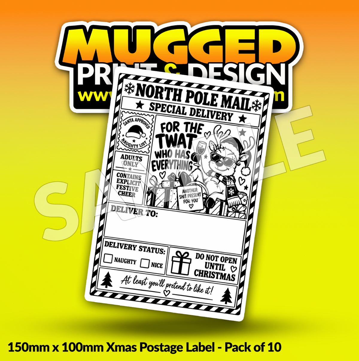 SWEARING Xmas Labels (Pack of 10)
