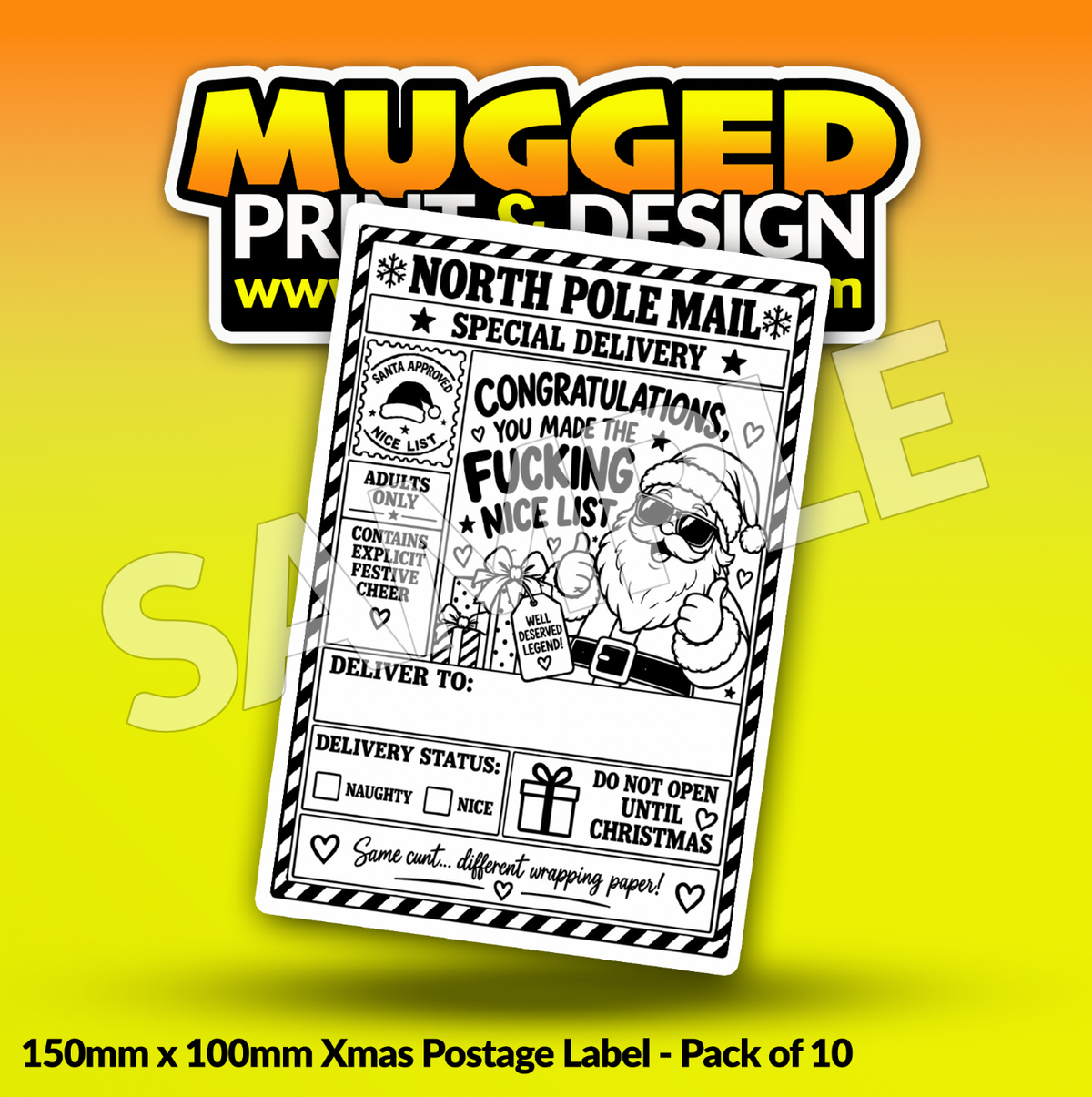 SWEARING Xmas Labels (Pack of 10)