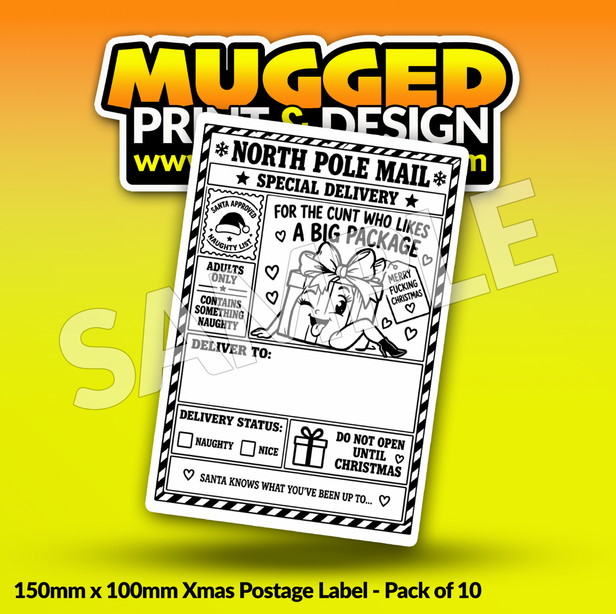 SWEARING Xmas Labels (Pack of 10)