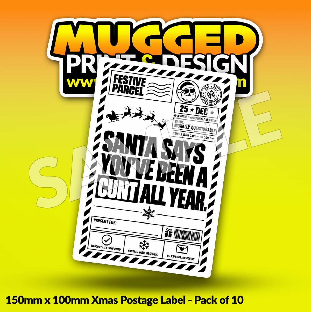 RUDE Xmas Labels (Pack of 10)
