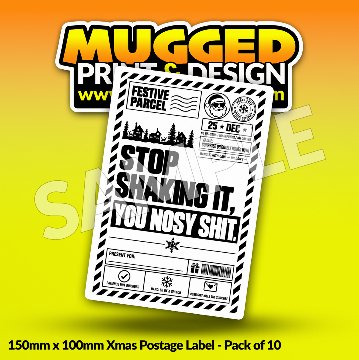 RUDE Xmas Labels (Pack of 10)