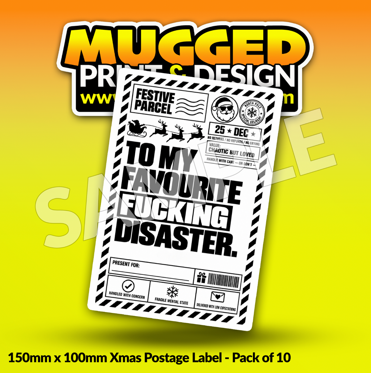 RUDE Xmas Labels (Pack of 10)