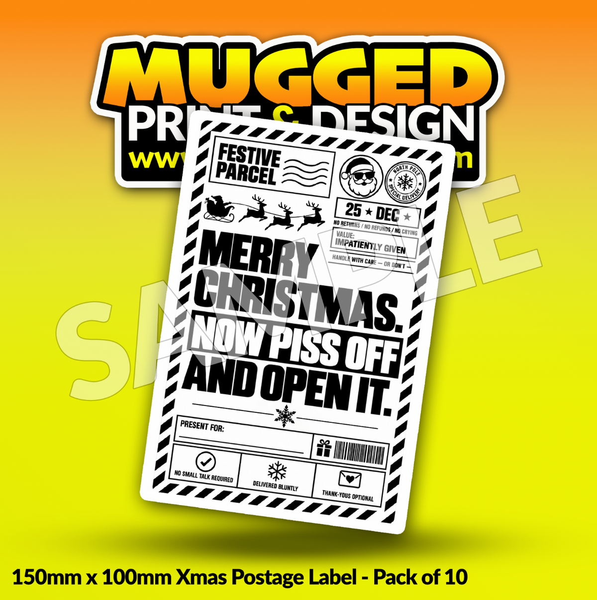 RUDE Xmas Labels (Pack of 10)