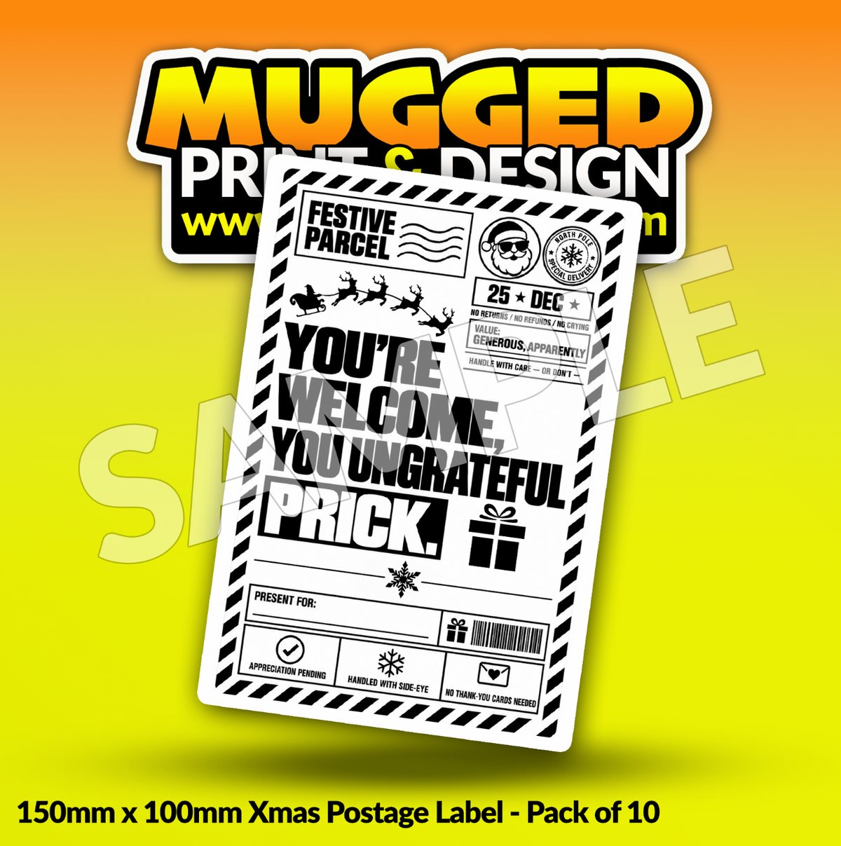 RUDE Xmas Labels (Pack of 10)