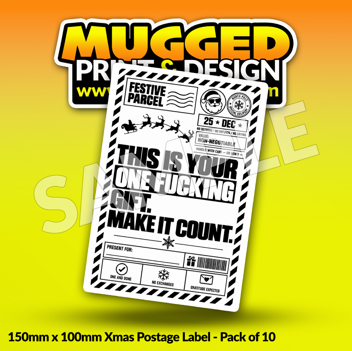 RUDE Xmas Labels (Pack of 10)