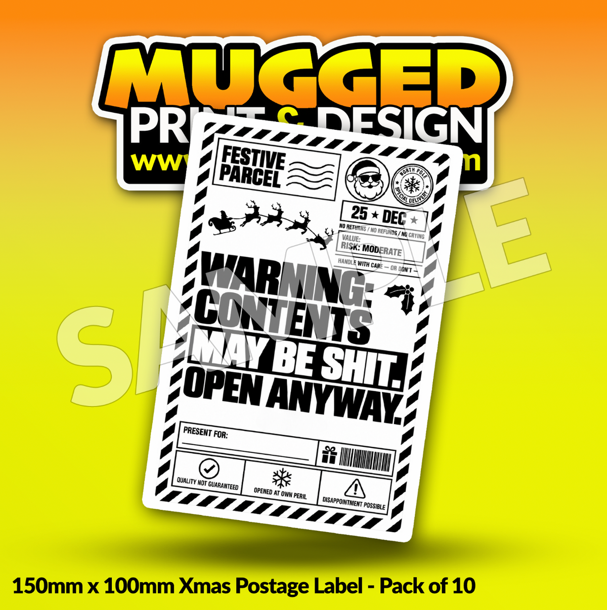 RUDE Xmas Labels (Pack of 10)