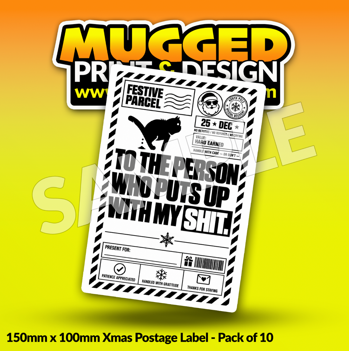 RUDE Xmas Labels (Pack of 10)