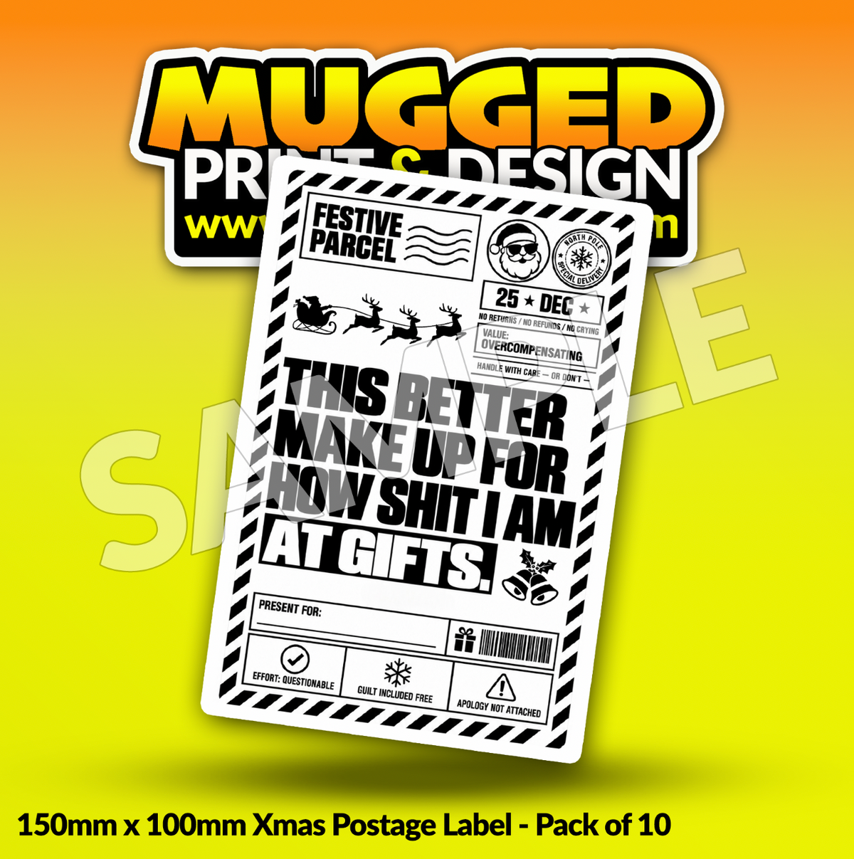 RUDE Xmas Labels (Pack of 10)