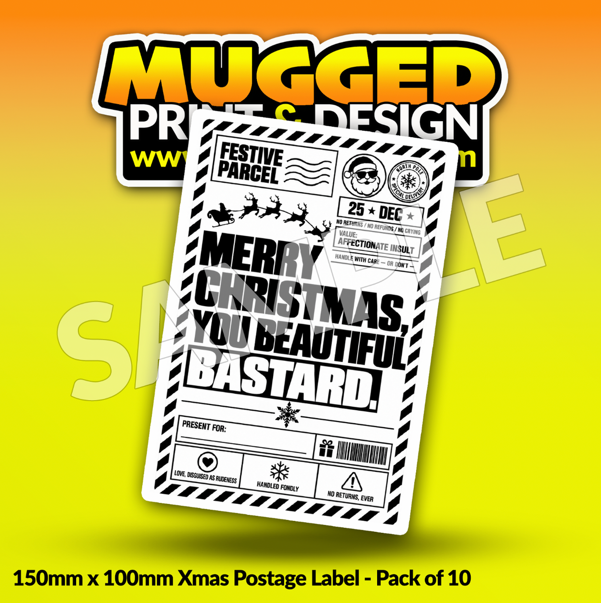 RUDE Xmas Labels (Pack of 10)