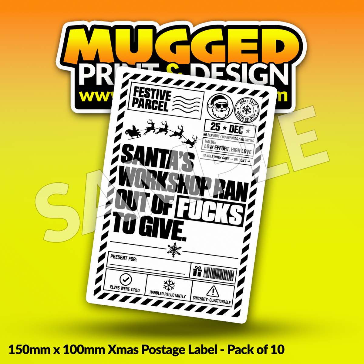 RUDE Xmas Labels (Pack of 10)