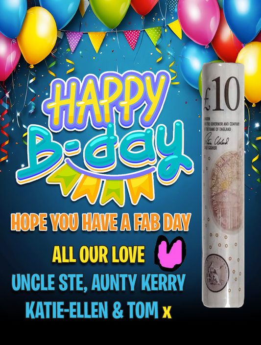 Acrylic Birthday Cash Gift Card *PERSONALISED*