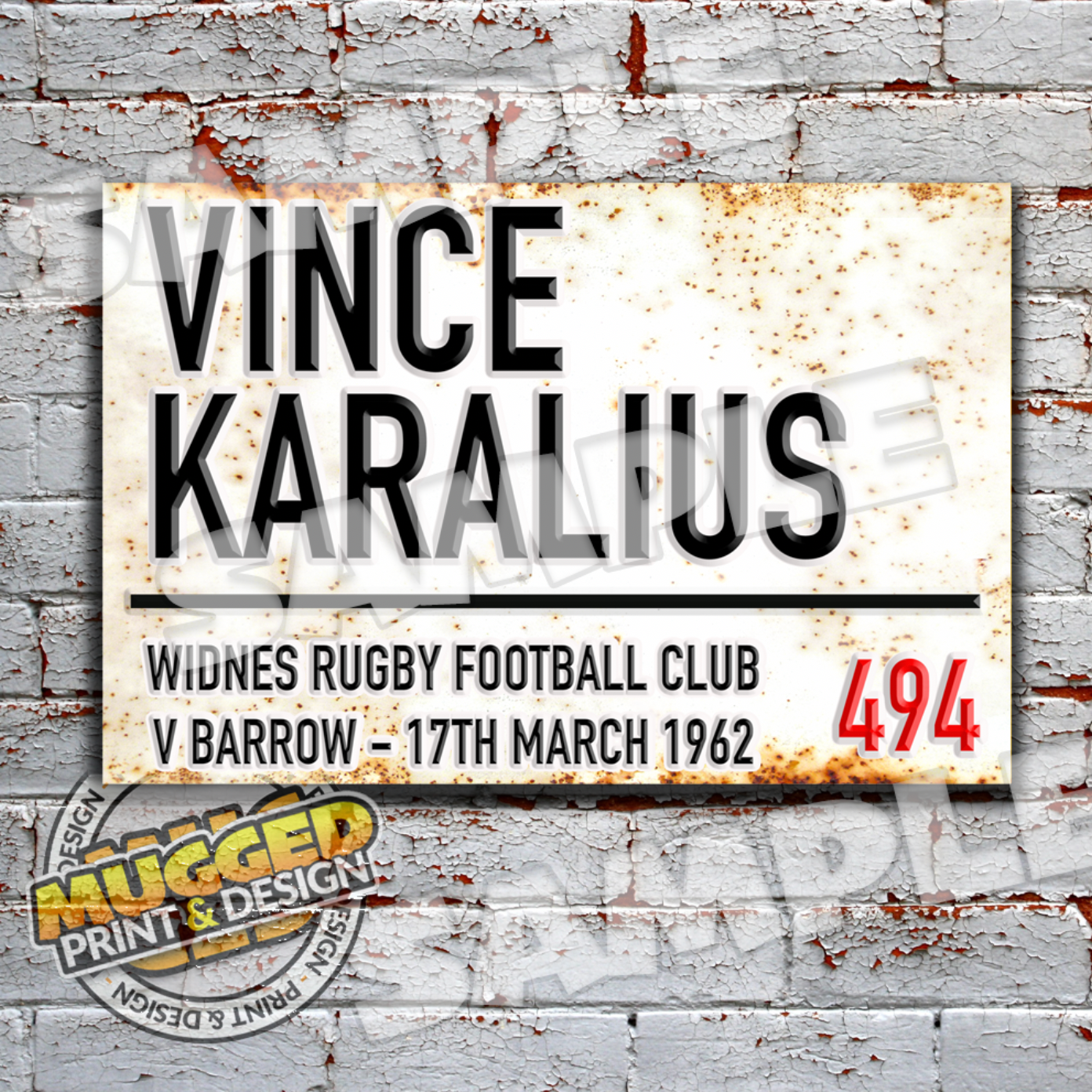 Widnes RLFC Heritage Metal Sign