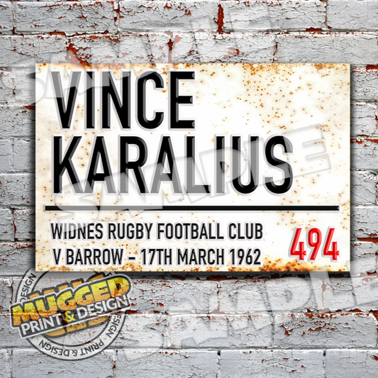 Widnes RLFC Heritage Metal Sign