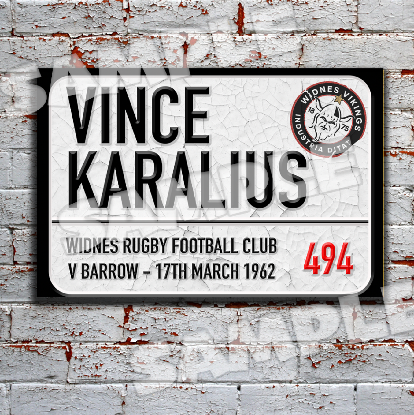 Widnes RLFC Heritage Metal Sign