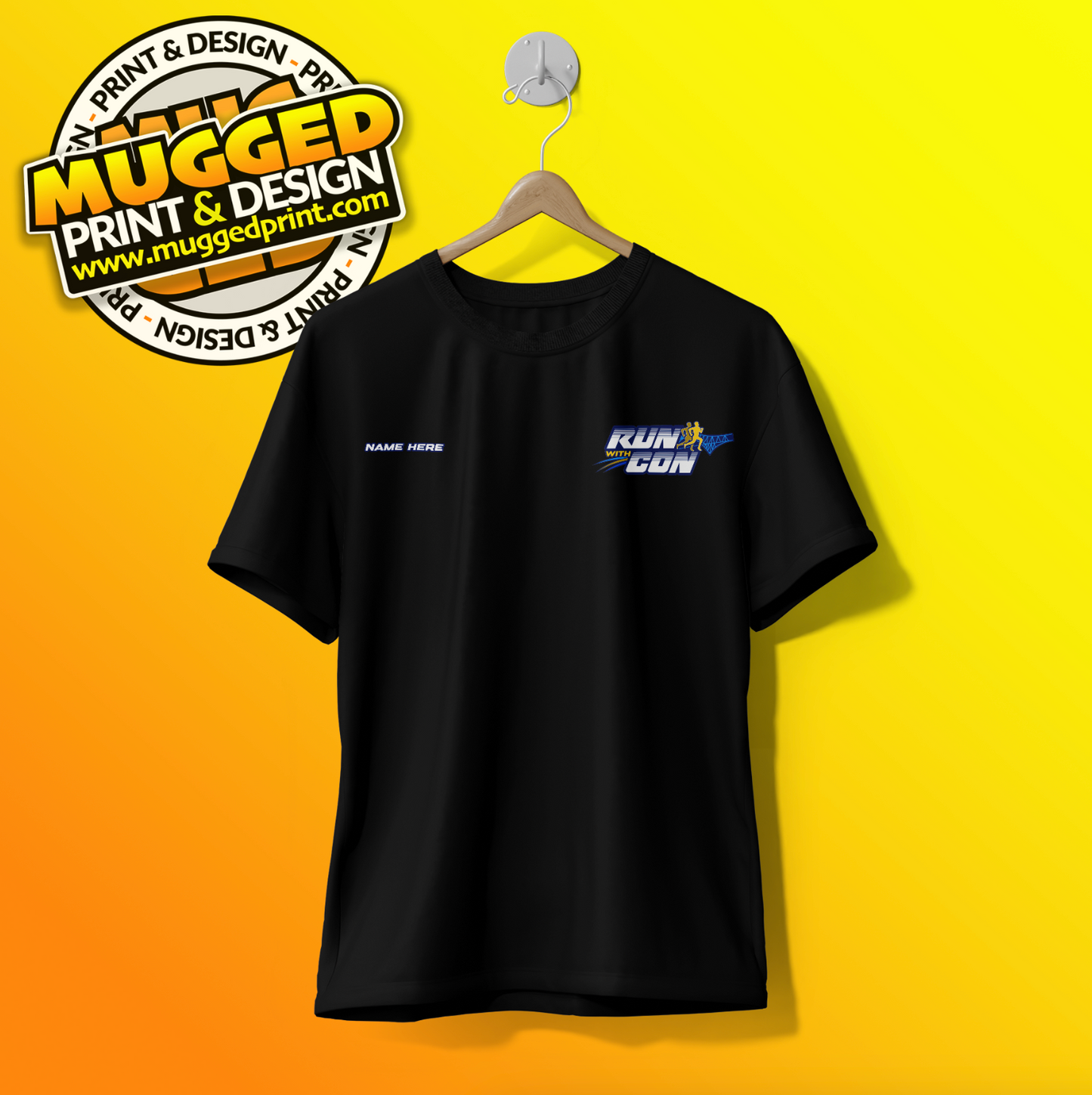 Run with Con Sports Tee - Adults S-2XL