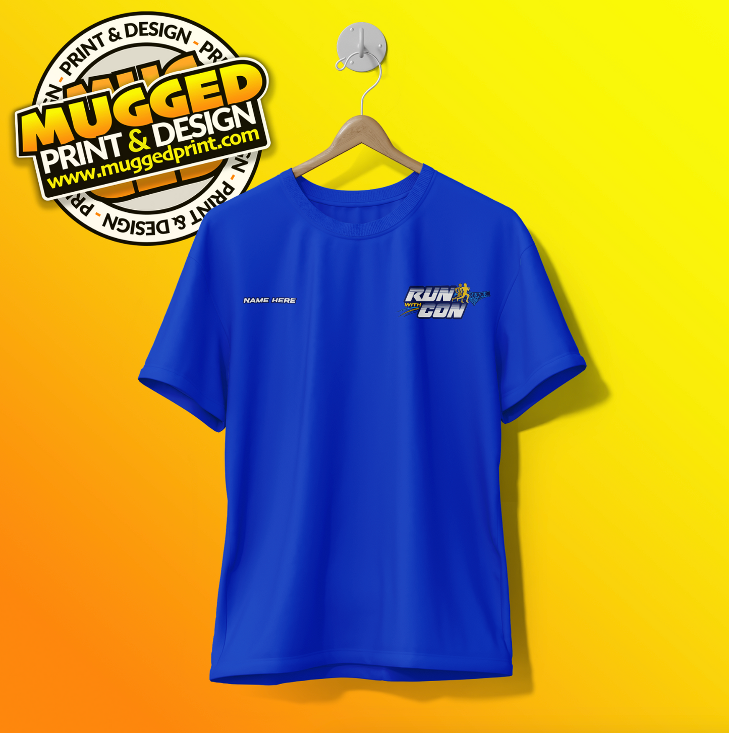 Run with Con Sports Tee - Adults S-2XL