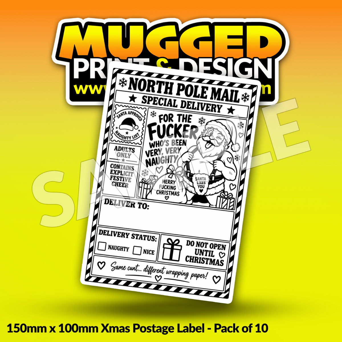 SWEARING Xmas Labels (Pack of 10)